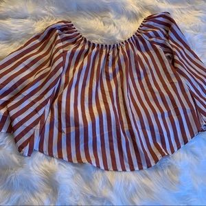 Rust Striped Off the Shoulder Top